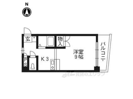 グリーン28(1K/2階)の間取り写真