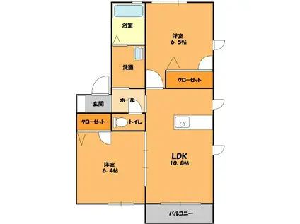ＪＲ高崎線 新町駅(群馬) 徒歩67分 2階建 築18年(2LDK/1階)の間取り写真