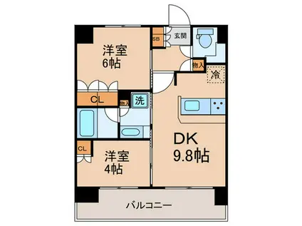 パレステージ川口並木(2DK/8階)の間取り写真