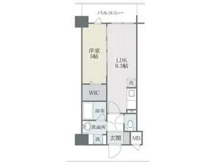 モダンパラッツォ博多SUR(1LDK/11階)の間取り写真