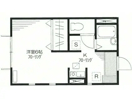 ソレイユ(1K/1階)の間取り写真