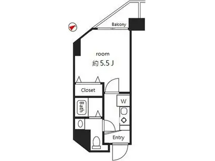 ベレール大井町(1K/7階)の間取り写真