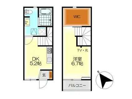 PARK中央(1DK/1階)の間取り写真