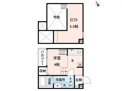 サクシード寺地町(ワンルーム/1階)の間取り写真