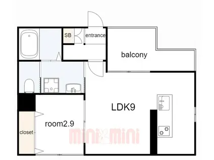 アミソレイユ長田(1LDK/3階)の間取り写真