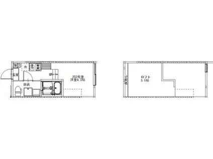 東四つ木1丁目A(1K/1階)の間取り写真