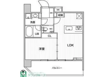 グラシアプレイス錦糸町(1LDK/7階)の間取り写真