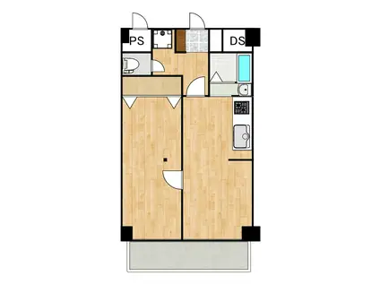 チサンマンション和地山(1DK/6階)の間取り写真