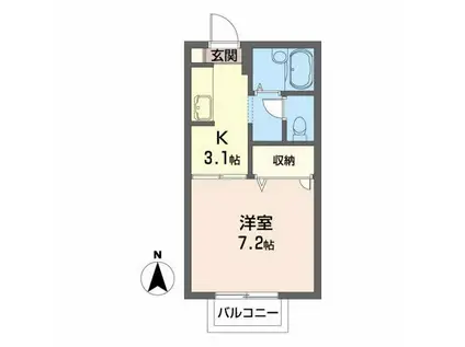 MY HOUSE II(1K/2階)の間取り写真
