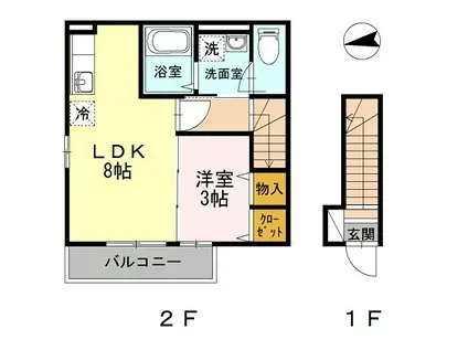 レジデンスGOOD(1LDK/2階)の間取り写真