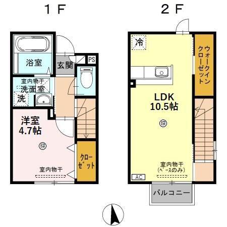 ＩＲいしかわ鉄道 金沢駅 バス乗車時間：15分 最寄りバス停で下車 徒歩7分 2階建 築11年(1LDK/1階)の間取り写真