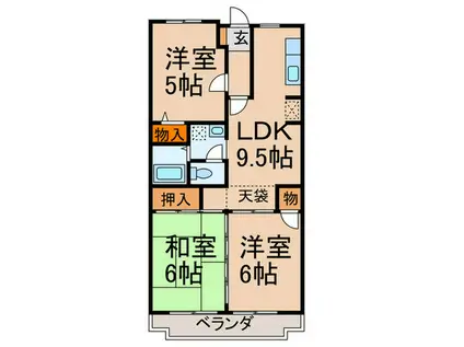 クレインパレス南大泉(3LDK/2階)の間取り写真