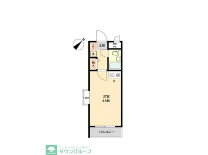 ライオンズマンション清瀬第二(1K/1階)の間取り写真