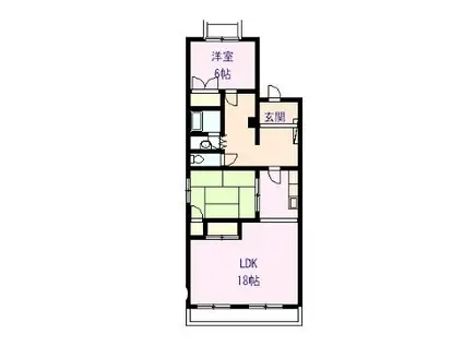 藤野ビル(2LDK/4階)の間取り写真