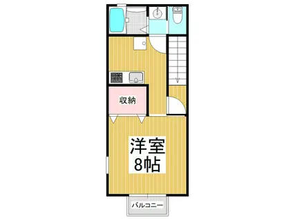 LUANA桐(1K/2階)の間取り写真