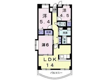 エンブレス(3LDK/4階)の間取り写真