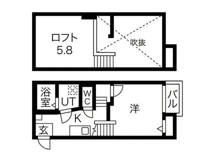 CREO中村公園七番館(1K/1階)の間取り写真