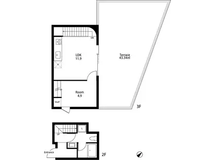 ハライソパーク(1LDK/2階)の間取り写真