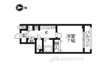 スワンズ京都セントラルシティ(1K/2階)の間取り写真