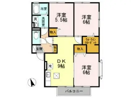 FAMILY COURT C(3DK/1階)の間取り写真