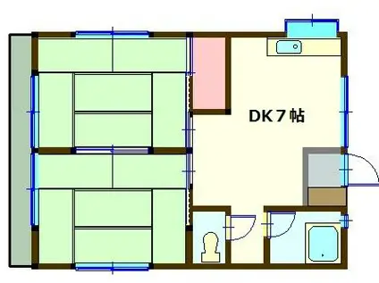 星出ビル(2DK/2階)の間取り写真
