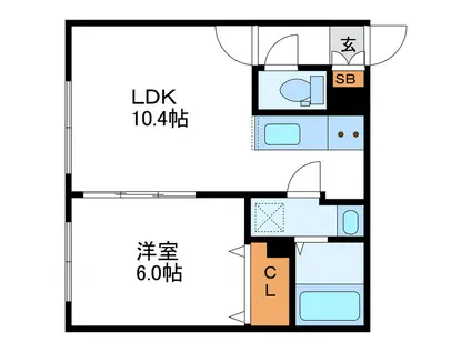 アンシャンテ ENCHAN-THE(1LDK/3階)の間取り写真