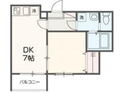 メゾンセルビス(1DK/1階)の間取り写真