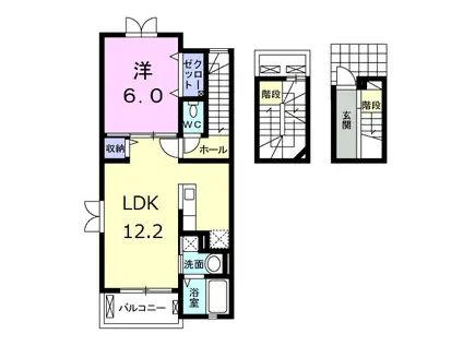 セリシール(1LDK/3階)の間取り写真