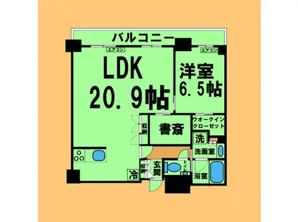 グランドメゾン御園座タワー(1SLDK/20階)の間取り写真