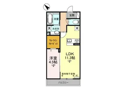 ラルゴ・エスポワール II(1LDK/2階)の間取り写真