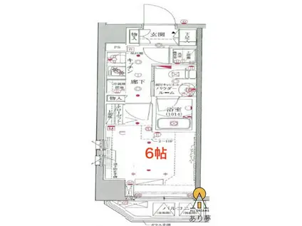 リヴシティ横濱関内(1K/6階)の間取り写真