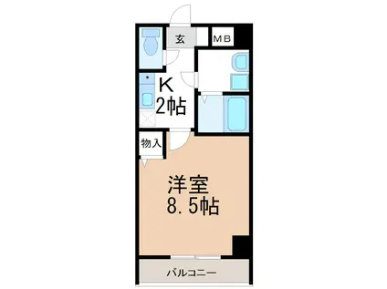 双樹マンション(1K/4階)の間取り写真