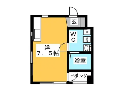 WILL DO南浦和(ワンルーム/2階)の間取り写真