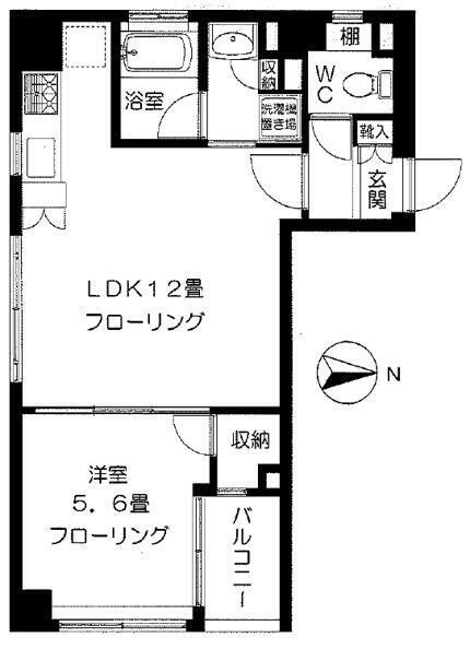ベレッツァトーレ(1LDK/5階)の間取り写真