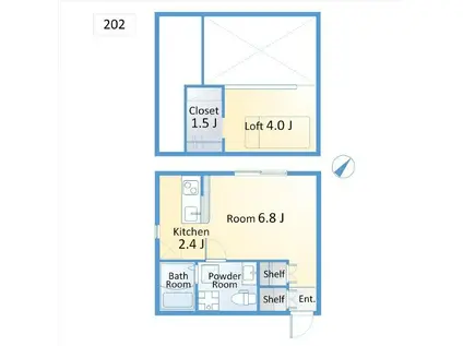 PRIMA SORELLA I(1K/2階)の間取り写真
