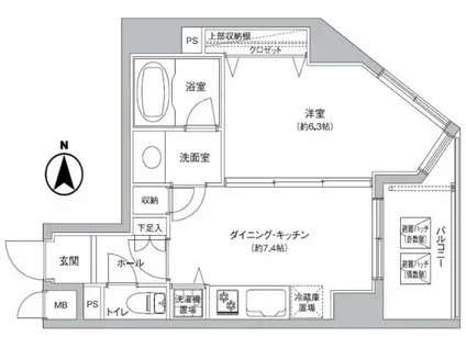 ザ・プレミアムスイート高田馬場(1DK/10階)の間取り写真