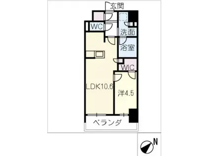 オープンレジデンシア池下THE ONE 704(1LDK/7階)の間取り写真