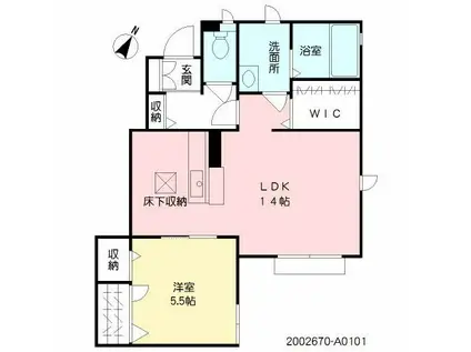 ノーブル(1LDK/1階)の間取り写真