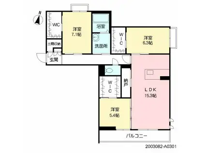 SERENA VILLA(3LDK/3階)の間取り写真