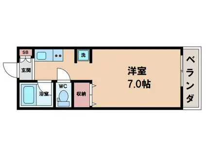 阿倍野ハイツ(1K/1階)の間取り写真