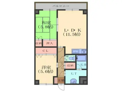 ジュエルタウン湯川III(2LDK/2階)の間取り写真