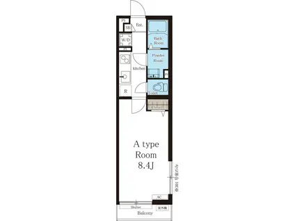 リブリ・美音(1K/2階)の間取り写真