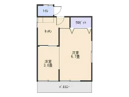 ハイム仲町(2K/3階)の間取り写真