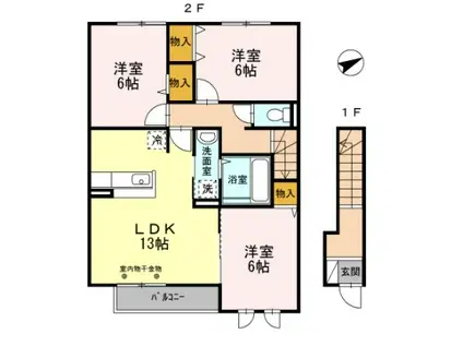 メゾンフォレスト(3LDK/2階)の間取り写真