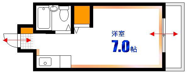 第2奥田ビル(ワンルーム/8階)の間取り写真
