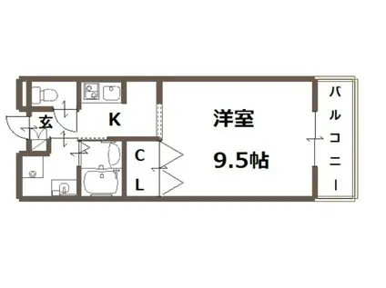 スプルース泉ヶ丘II(1K/1階)の間取り写真