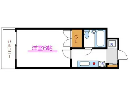 フラット75(1K/3階)の間取り写真