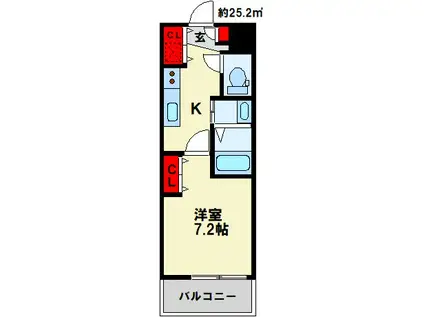 MALVAROSA(1K/4階)の間取り写真