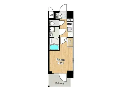 エスリード大阪リブレ(1K/6階)の間取り写真