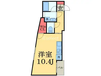 クラストガーデンⅢ(ワンルーム/2階)の間取り写真